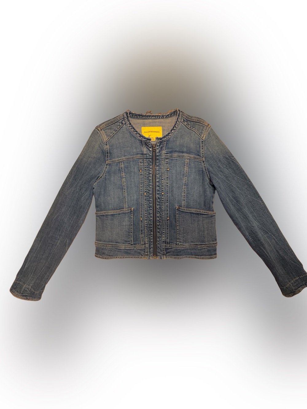 Denim Zip-Front Women's Jacket - Blue